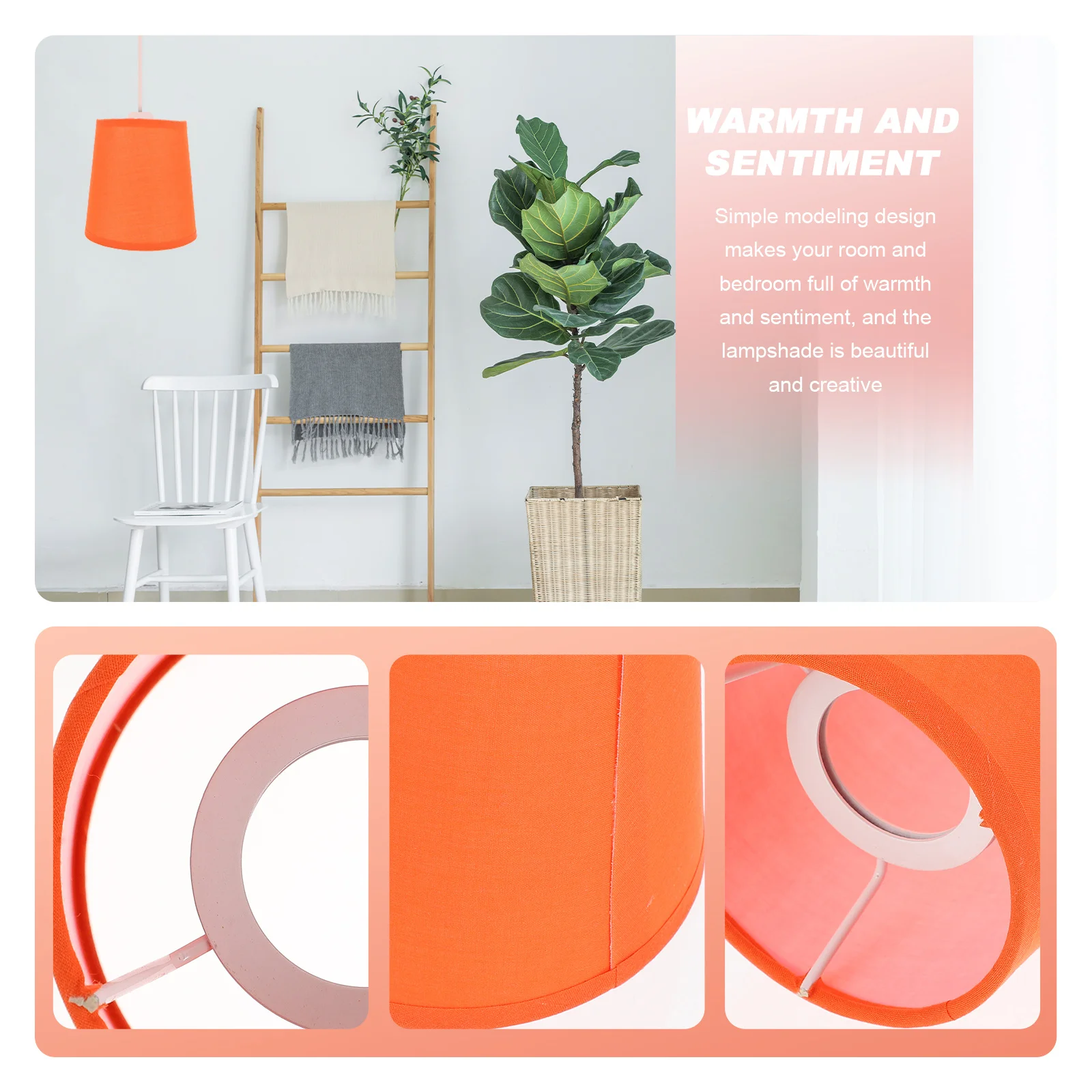 

Cloth Lampshade 10x13x13 ange Hanging Lamp Cover Bedroom Living Room Pendant Light Shades Simple Decorative Household