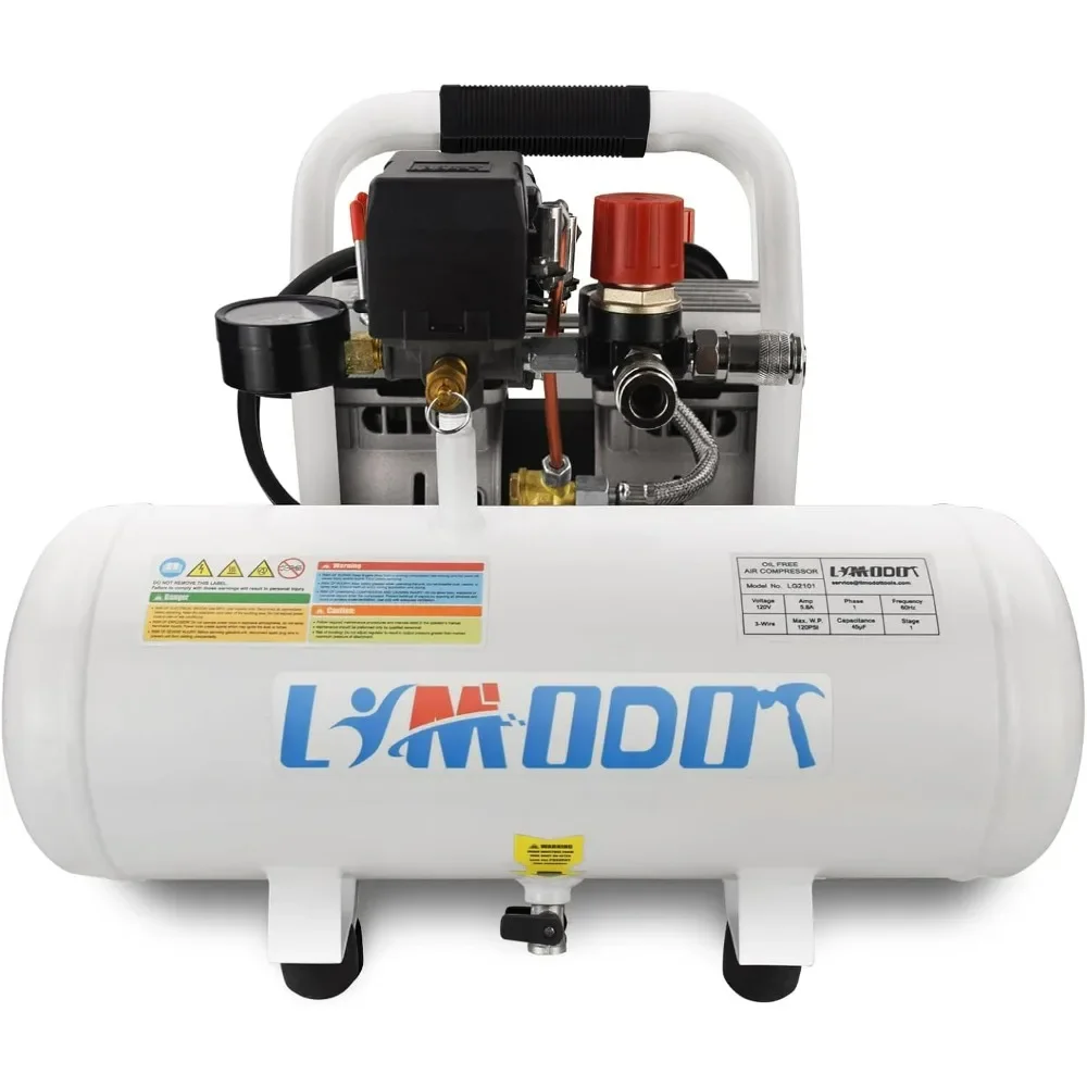 Air Compressor, Ultra Quiet Air Compressor, Only 60dB, 2 Gallon Air Tank, Dual Couplers Supports Two Users, Fast 20s Recovery