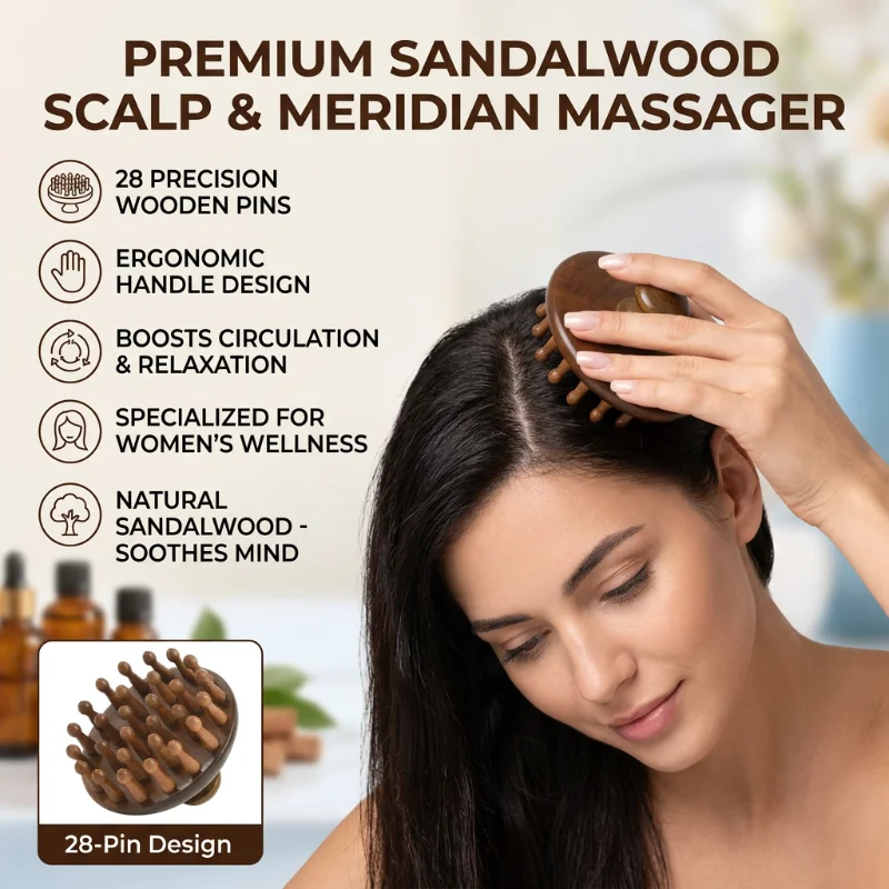 75X75X60mm Wooden Mushroom Shape Disc Massage Comb Head Massage Comb Wide Tooth Dry and Wet Hair Shampoo Brush Scalp Care Brush