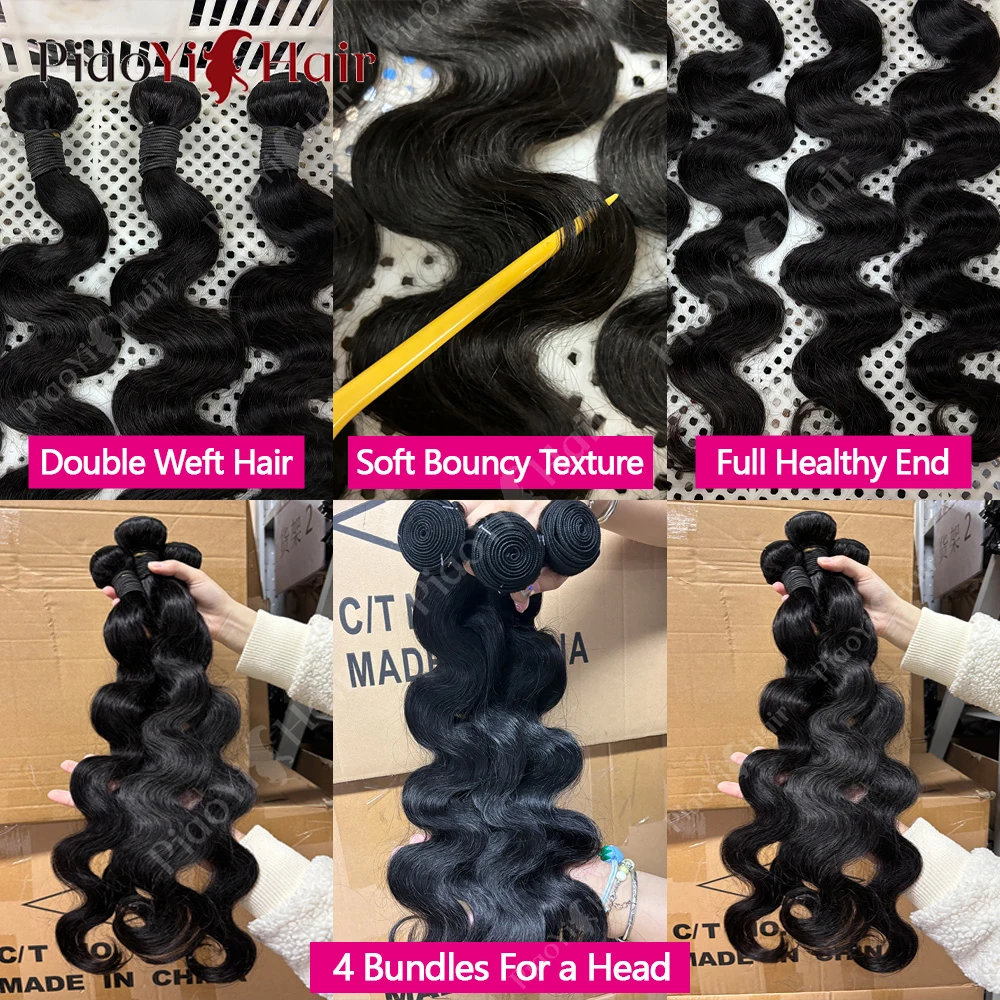 24 26 28 Inch Body Wave Bundles Human Hair 12A Brazilian Hair Weave Human Hair Extensions 100% Human Hair For Women Top Quality