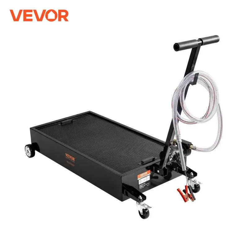 VEVOR 17/20Gal Low Profile Oil Drain Pan Cart with 180W Electric Pump Folding Handle for Trucks Buses RVs Draining Antifreeze