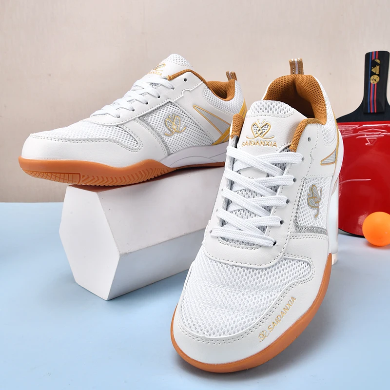 

Professional Table Tennis Shoes Men Women White Mesh Breathable Court Shoes Designer Badminton Shoe For Unisex