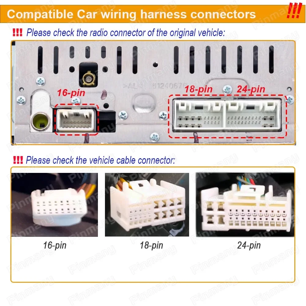 รถวิทยุสายไฟสายรัด Android หน่วยเชื่อมต่อซ็อกเก็ต HYC2 สําหรับ Hyundai Santa Fe KIA Ceed Cerato Sorento Soul Sportage