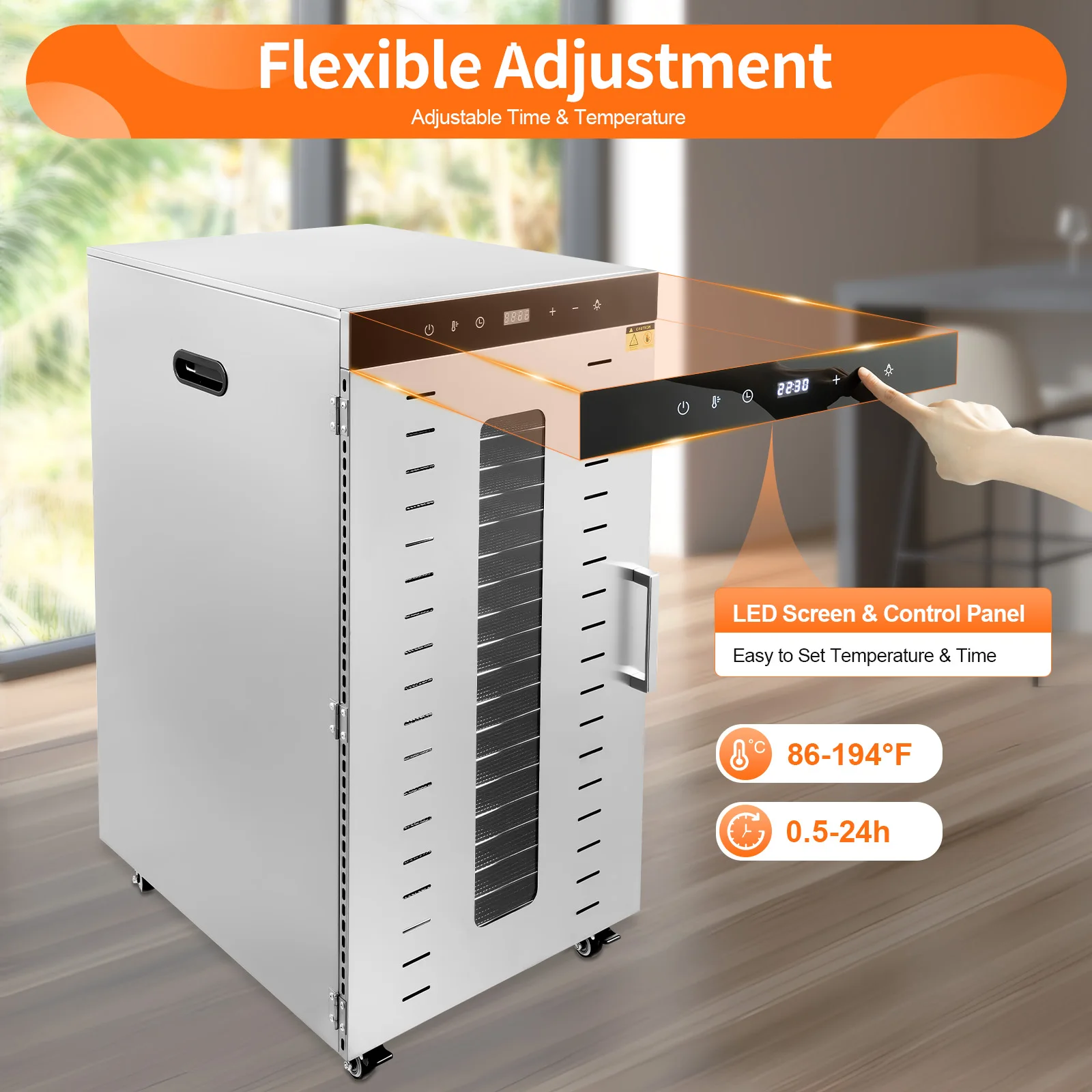 

Food Dehydrator, 20 Layer Commercial Food Dehydrator, 1700W Large Capacity Food Dryer Machine for Jerky W/ Stainless Steel Trays