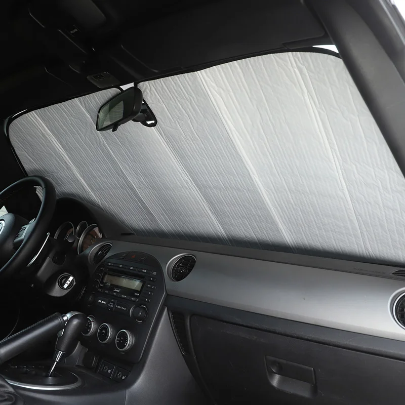 For Mazda MX-5 NC 2009-2015 aluminum foil Silver Car Front Windshield Thermal Curtain Shading Sunscreen Car Accessories