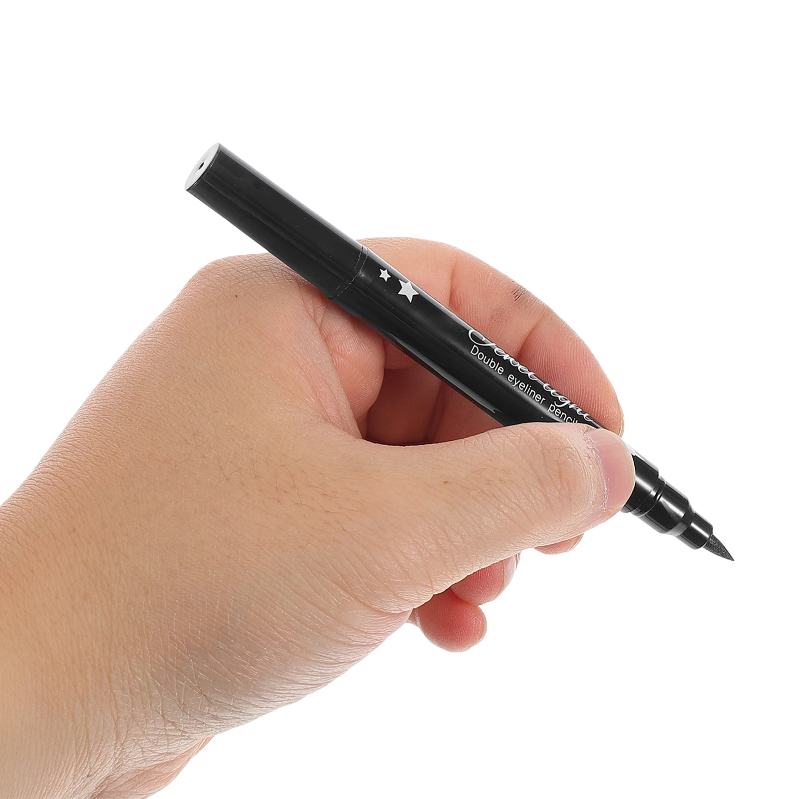 Waterproof Eyeliner Pen Double Ended With Unique Pattern Stamp Quick Drying Formula Long Lasting Black Eye Liner Pencil