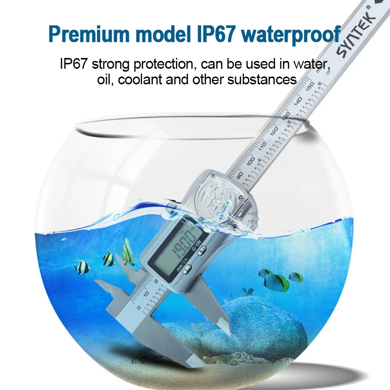 IP67 Waterproof/Bluetooth Vernier Caliper Stainless Steel High Accuracy Large Screen Digital Caliper 0-150mm 0-200mm 0-300mm