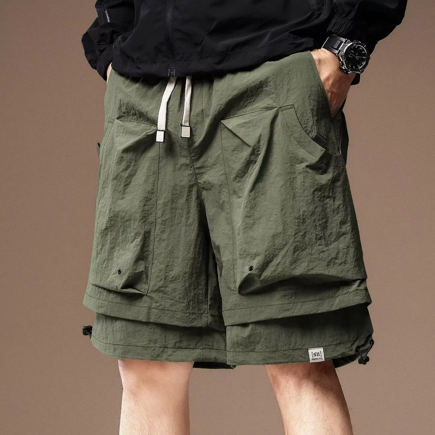 2025 New Men's Green Cargo Shorts Summer American Style Sports Sweatpants M-4XL Fashionable Men's Clothing Gym Shorts 2025