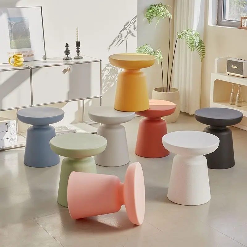 Modern Multicolor Table Minimalist Stackable Side Table, for Plastic Living Room, Bedroom & Balcony