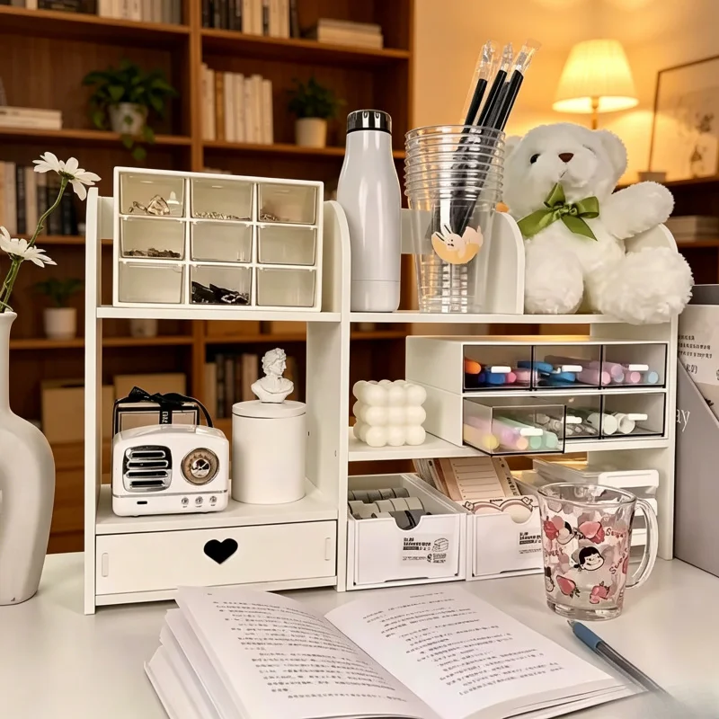 Double Layer Desktop Organizer, Office Stationery Storage Box, School Supplies & Desk Accessories Holder