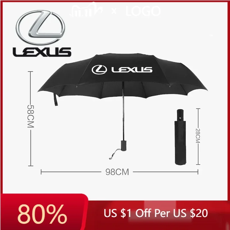 

2026 Hot Interior Stickers For Lexus GS300 IS250 CT200H NX300 NX200t ES250 Windproof Automatic Umbrella Rain Gift Parasol Travel