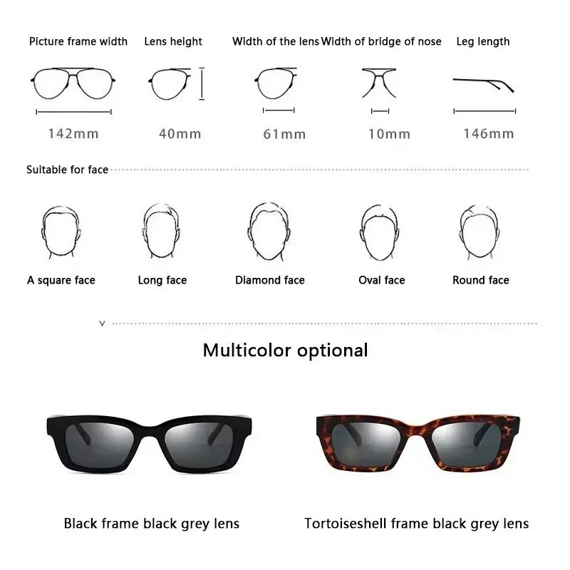 Fashion Summer Retro Punk Rectangle Sunglasses UV400 Sun Shades Men Women Trendy Vintage Small Square Sun Glasses Eyewear