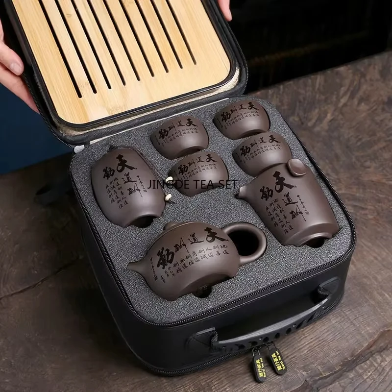Portable Ceramic Teaware Set Chinese Tradition Kung Fu Tea Set With Bag Gaiwan Tea Cups Of Tea Ceremony