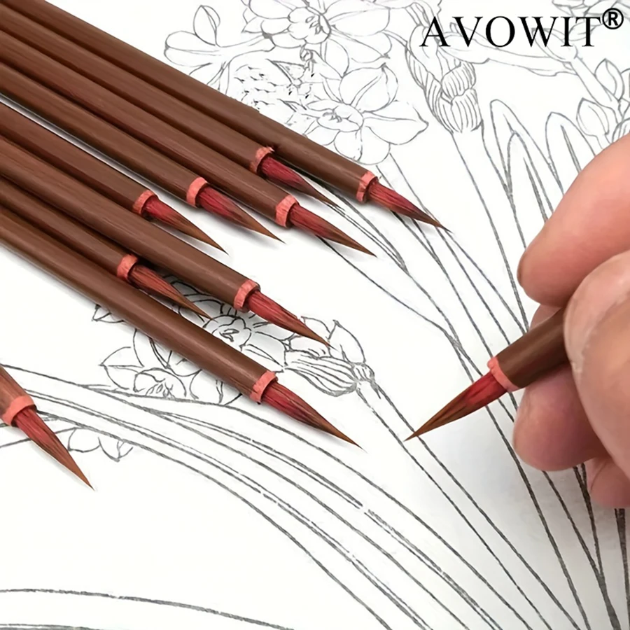 Bolígrafo de dibujo de detalles hecho a mano, pincel para cepillar, pincel de acuarela, bolígrafo de gancho ultrafino, pincel de acuarela, 5/10 Uds.