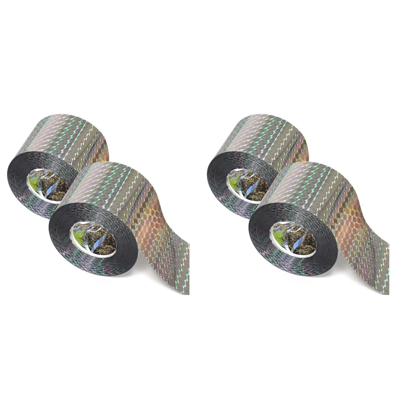 

ABKG 4X Bird Repellent Tape (200M) Reflective Tape, Outdoor Bird Repellent, Double-Sided Flashing Bird Repellent Tape