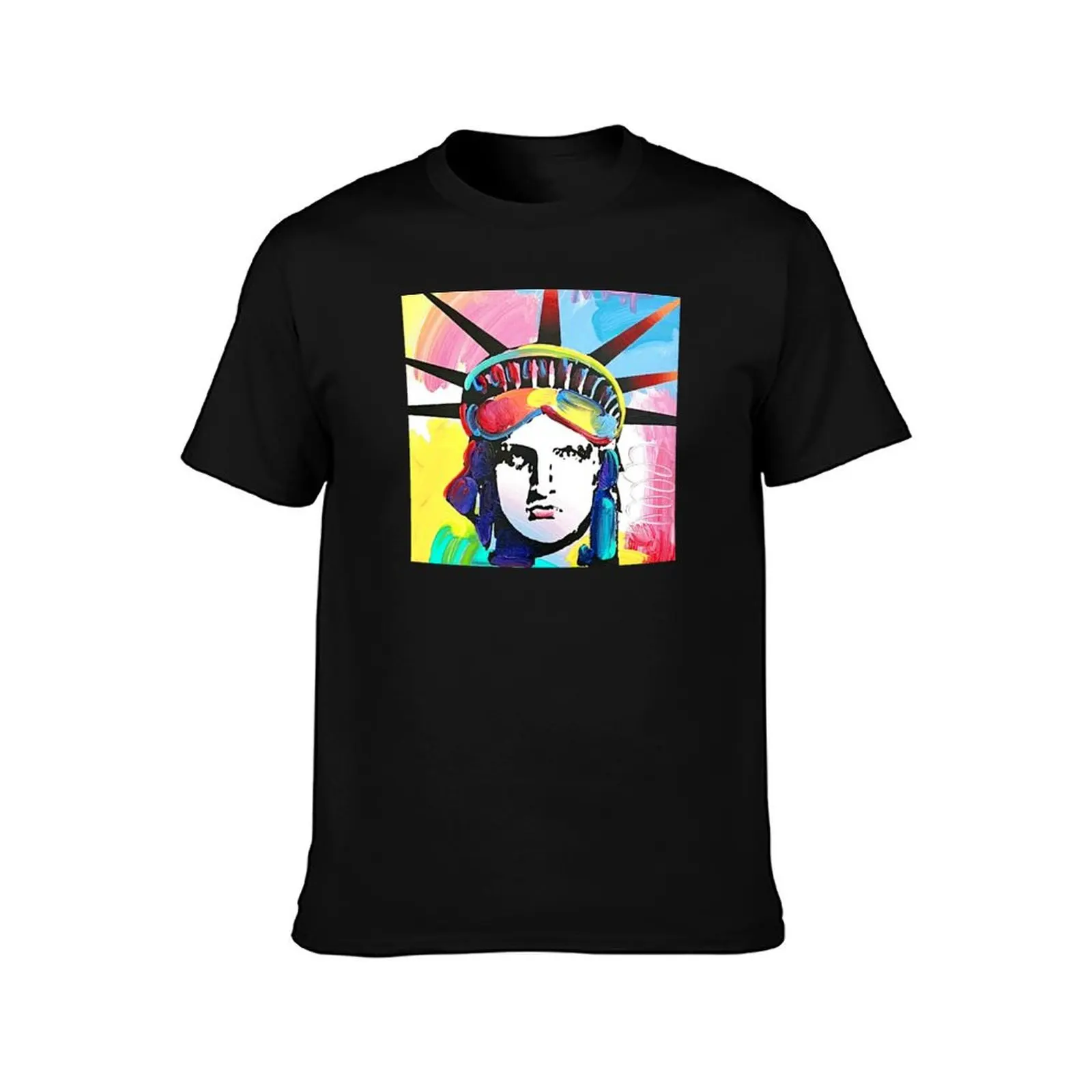 Peter Max Liberty Head T-Shirt Construction Work Tee Shirt T-Shirt