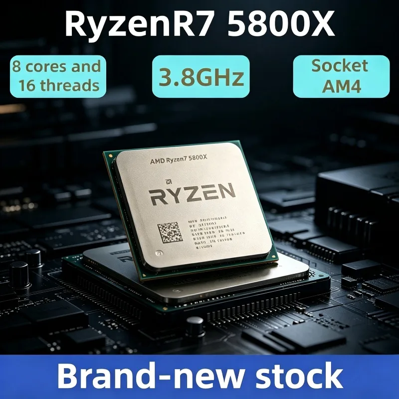 

AMD Ryzen 7 5800X CPU Up to 4.7 GHz 8-Cores 16-Threads 7nm L3=32M Desktop Processor AM4 Socket 3.8 GHz 3200 MT/s DDR4