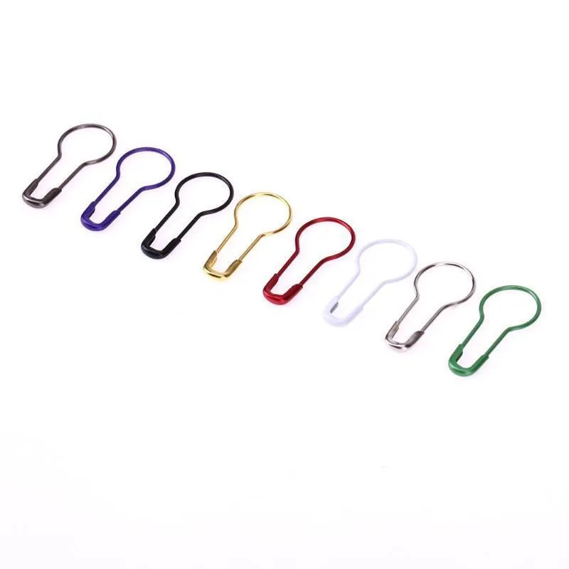 100pcs Mix Color Gourd Shape Metal Clips Safety Pin Marker Tag Gourd Pins Safe Craft Knitting DIY Sewing Tools AA7672