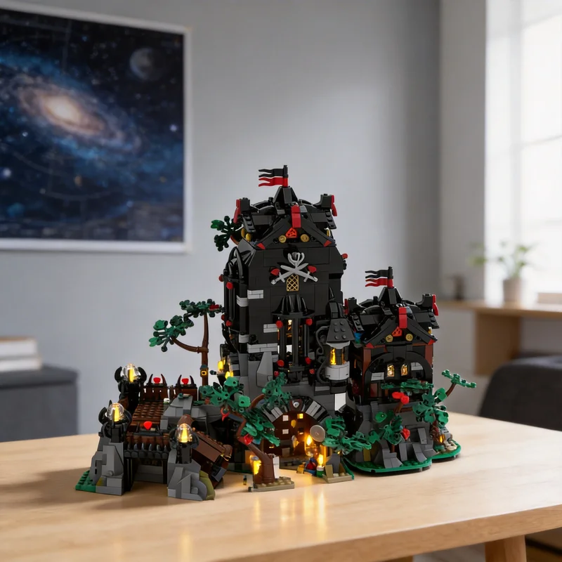 3123 Teile MOC Der Wolfslord S Den Castle Wolfpack Modellbausatz Weihnachtsgeschenk Spielzeug Kreative DIY-Idee Bausteine