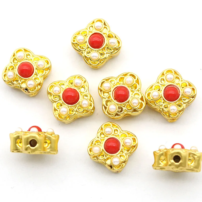 5Pcs 12MM New Alloy Gold Bottom Jewelry Accessories Loose Beads Can be strung Bracelet Necklace Accessories DIY