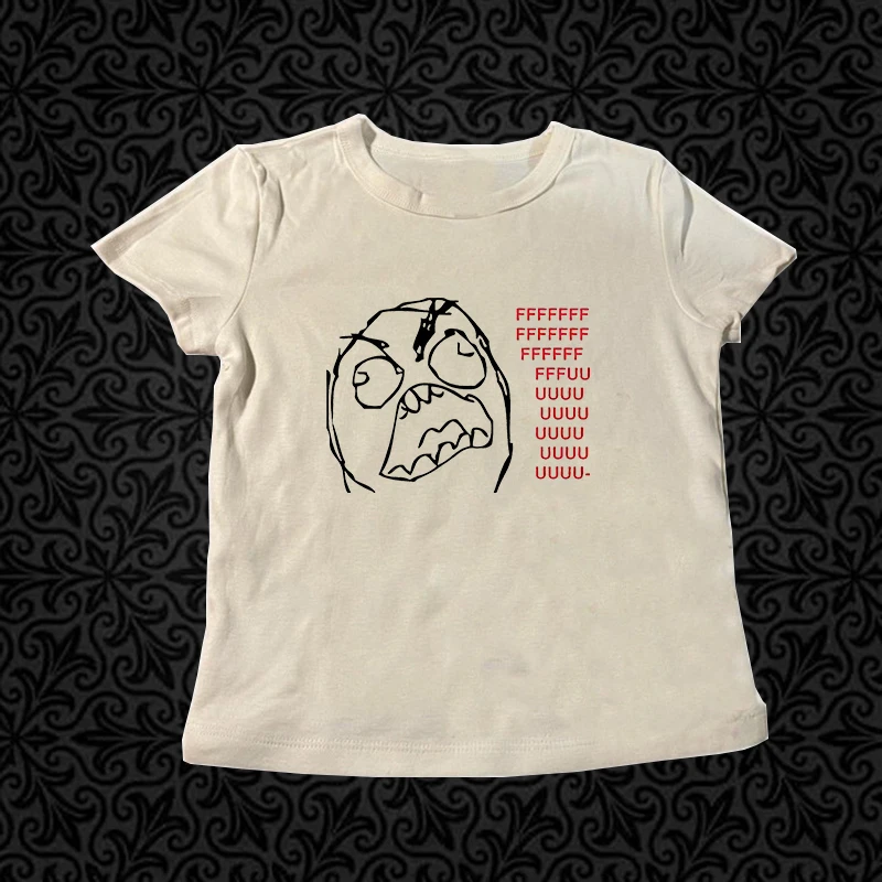 

Fashion Slim Round Neck Short Sleeve Crop Top Harajuku Casual High Street Women T-Shirt American Retro Hottie Streetwear Punk Te