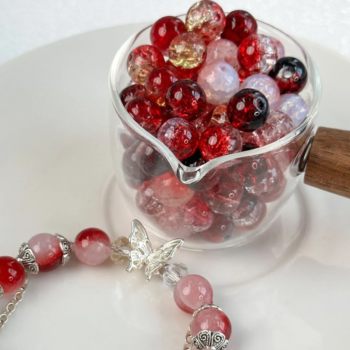 8mm Natural Snow Cracked Crystal Beads DIY Handmade For Jewelry Making Bracelet Necklace Accessories
