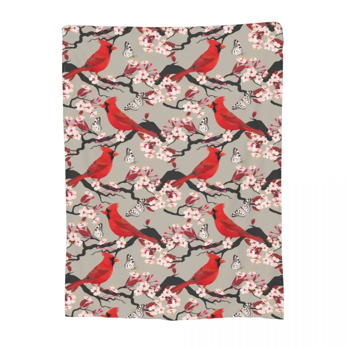 

Beautiful Northern Cardinal Merch Blankets Coral Fleece Plush Textile Decor Cardinalis Birds Butterfly Throw Blanket Super Soft