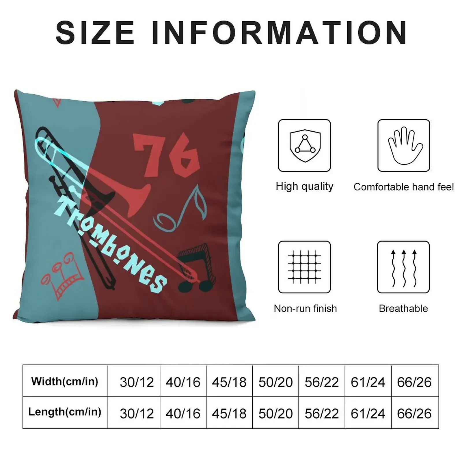 76 Trombones Throw Pillow Cushions For Decorative Sofa Cushion Covers For Living Room Pillowcase Cushion pillow