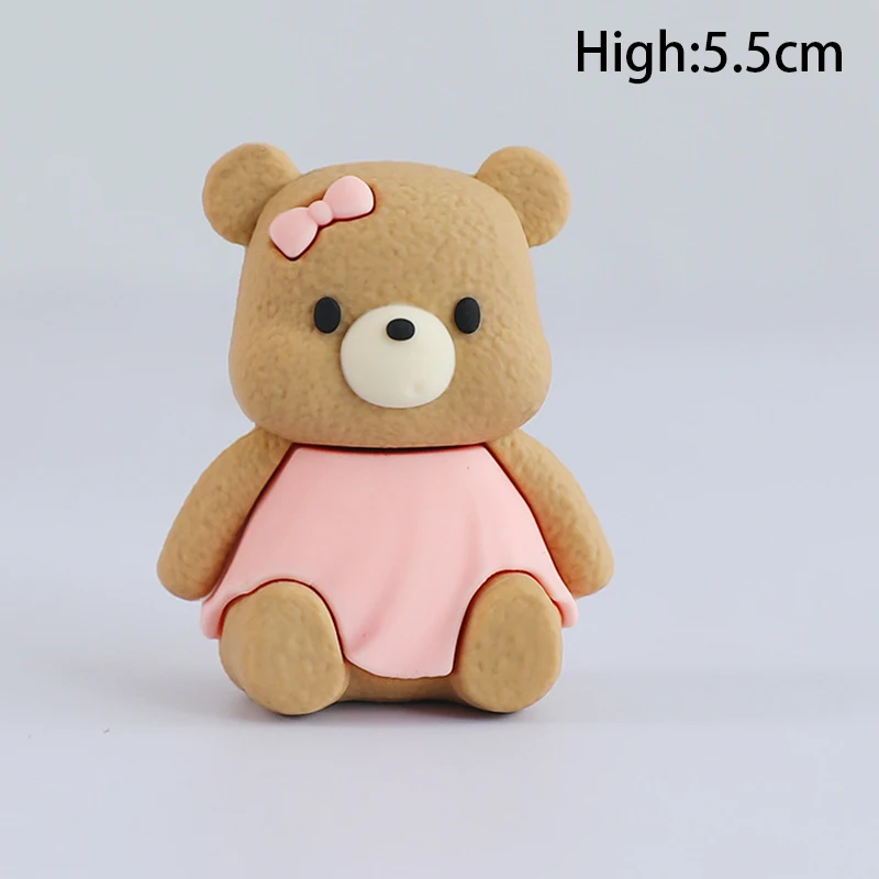 Cute Bear Cake Decoration Baby Girls Birthday Party Cake Topper Baby Shower Supplies Boy or Girl Gender Reveal Cake Decor