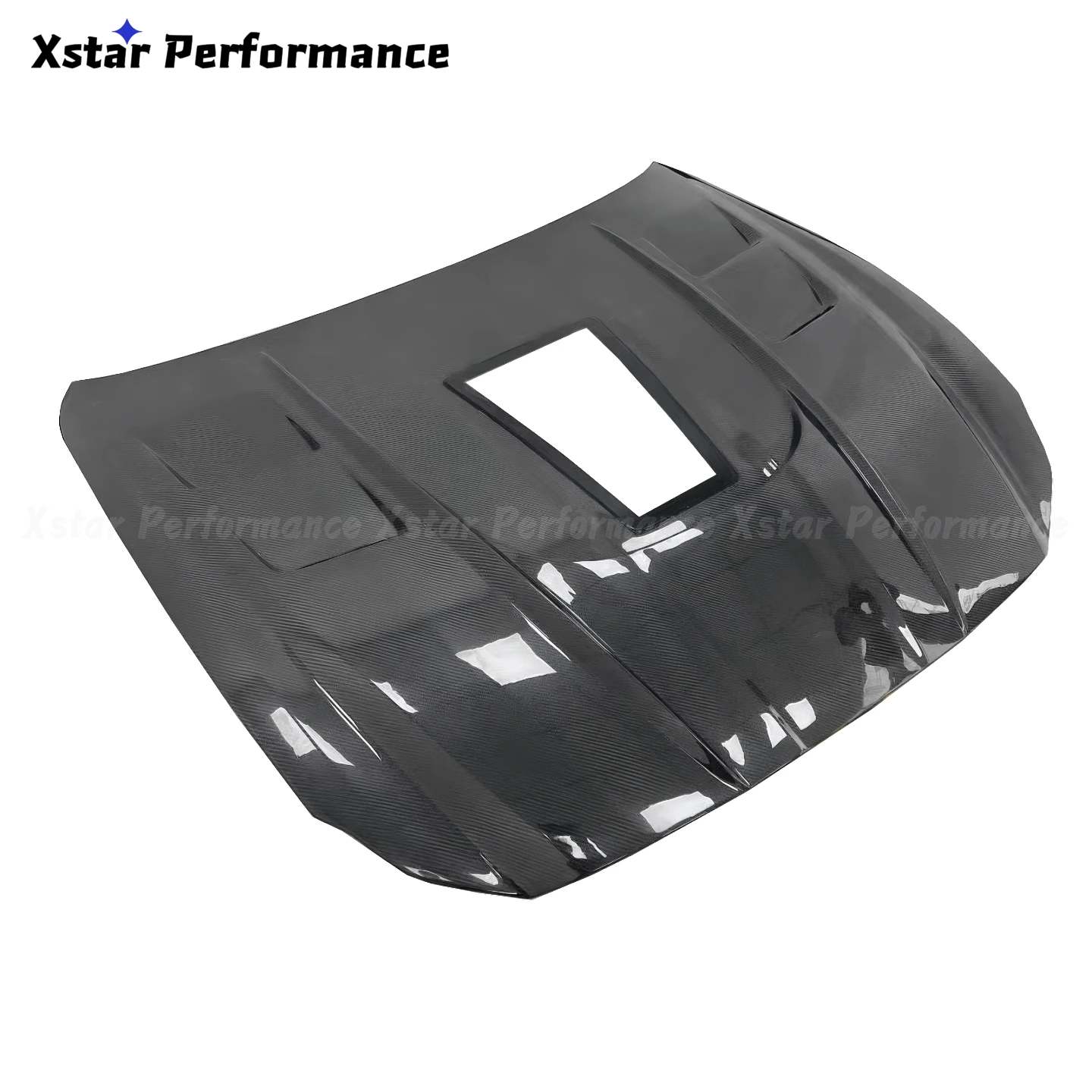 Xstar Performance Style Carbon Fiber Transparent Glass Hood Bonnet For Maserati Quattroporte 2013-2016