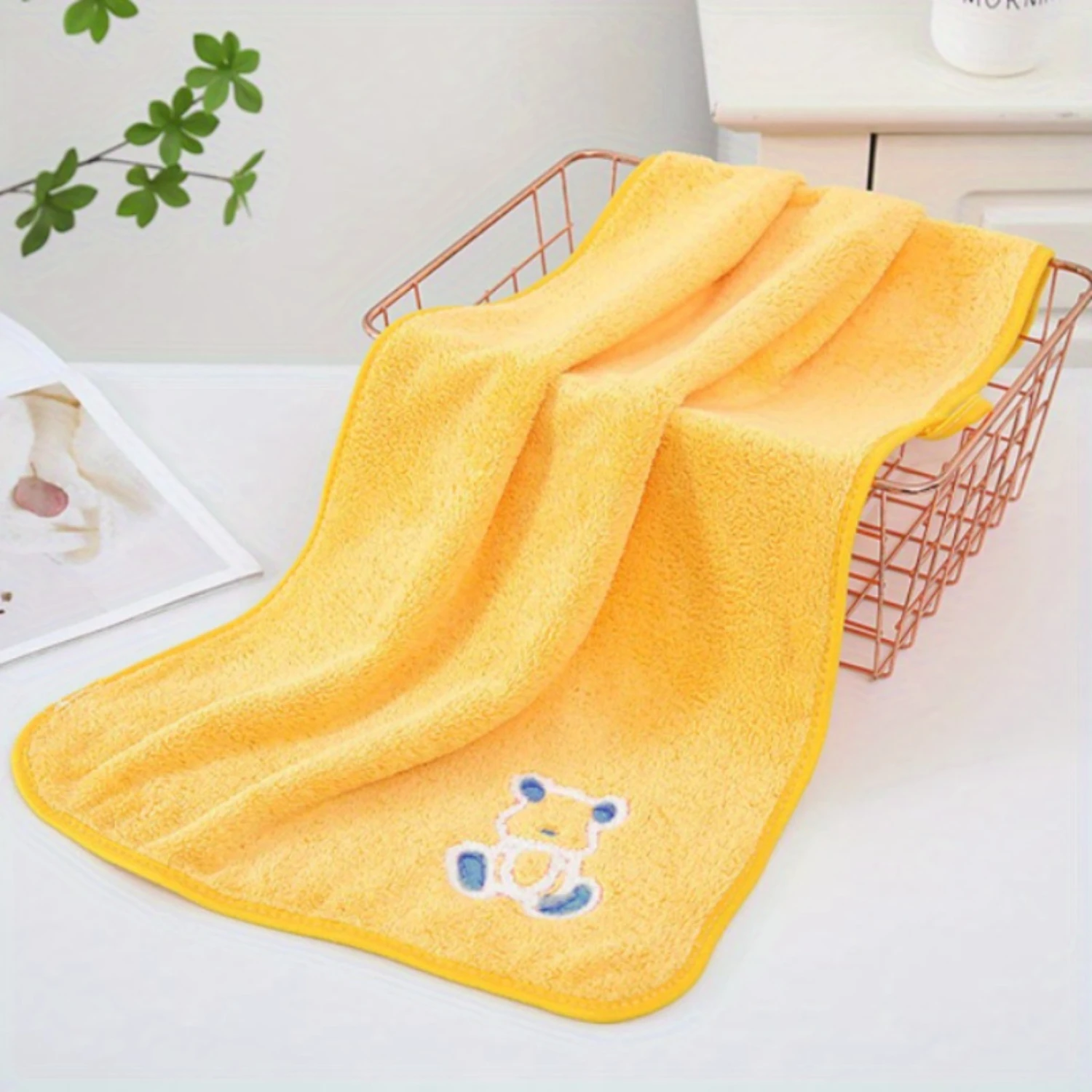 "Cute Embroidered Towel Set (4 Pieces) - Four Colorful Design"