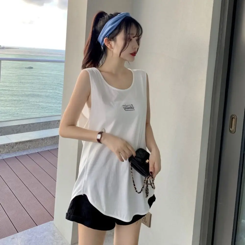 

Fashion Loose Sleeveless T Shirt Large Size Simple Vest Top Women Thin Summer Clothes Casual Tank Top Summer