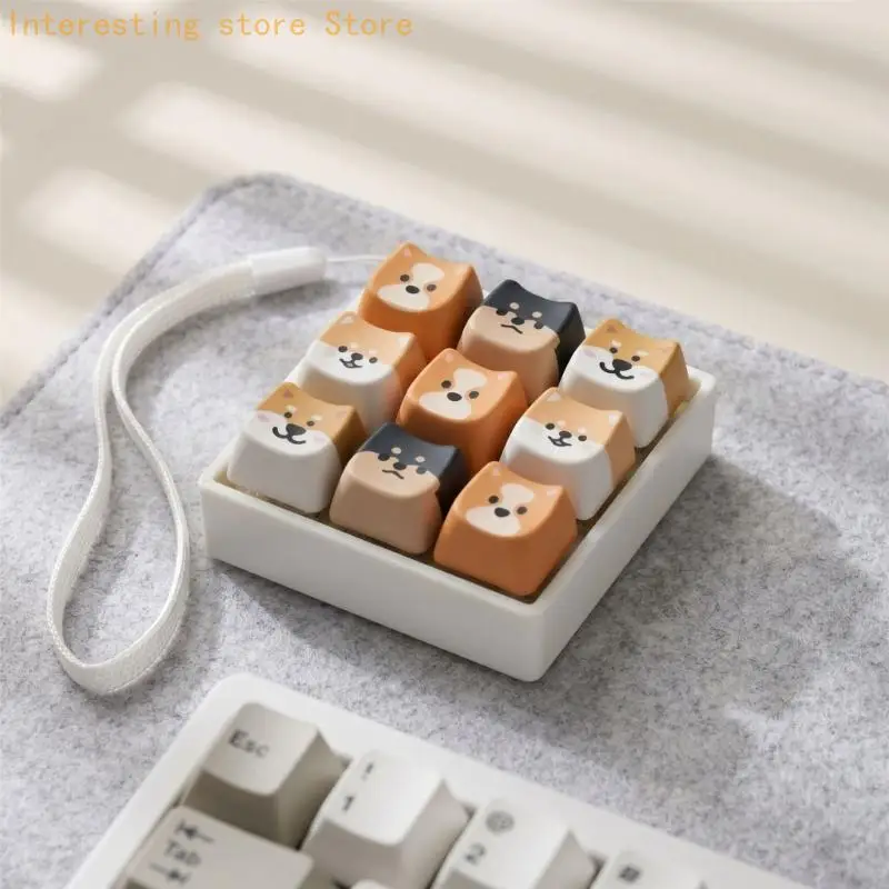 Pocket Sized Stress Reliever With Spring Mechanism For Daily Use Keyboard Keycap with Dog Pattern Stress Relief Toy 55KC