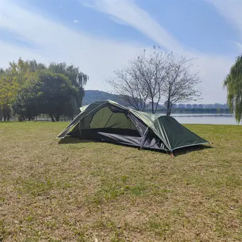 Tenda da campeggio ultraleggera antitempesta con palo in alluminio per 1 persona, adatta per quattro stagioni, tenda per una persona 10 best sales tenda multicam - №6