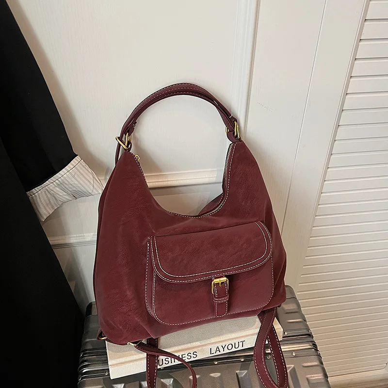 

2025 New Vintage Tote Bag for Women, Genuine Leather Large Capacity Multi-way Shoulder Crossbody Purse, Retro Chic Work Bag