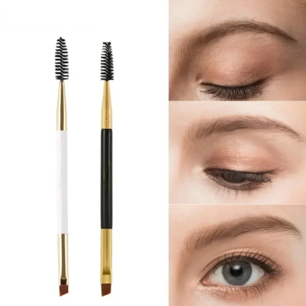 1pcs Two -headed Eyebrow Brush Spiral Diagonal Corner Makeup Brush Wood Handle Easy To Carry Beautiful Makeup Tools Beauty