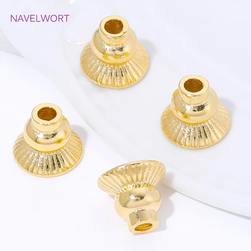 18K Gold Plated Spacer Beads Caps For Jewelry Making,Brass End Beads Caps,Caps For Beads,DIY Earrings Making Accessories
