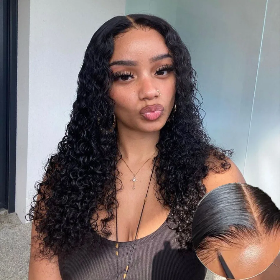 

Бесшовные парики с глубокой волной 4x4 5x5, кудрявые, из 100% натуральных человеческих волос, 30-40 дюймов, предварительно выщипанные, готовые к носке, бразильские парики для женщин