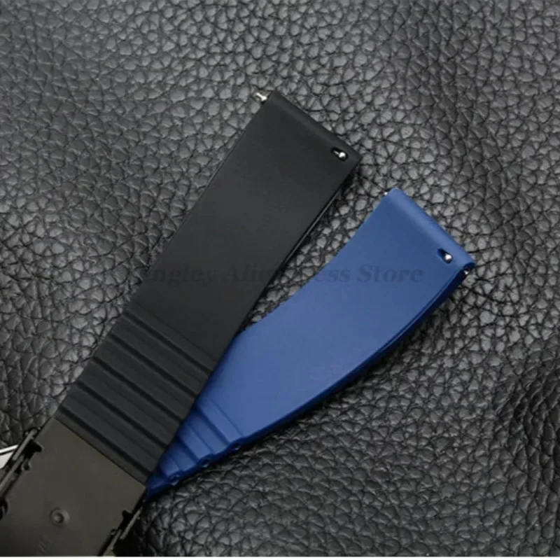 سيليكون المطاط حزام الساعات حزام نشر مشبك 18 مللي متر 20 مللي متر 22 مللي متر 24 مللي متر ل Seiko لأوميغا ل أرماني ساعة استبدال حزام المعصم