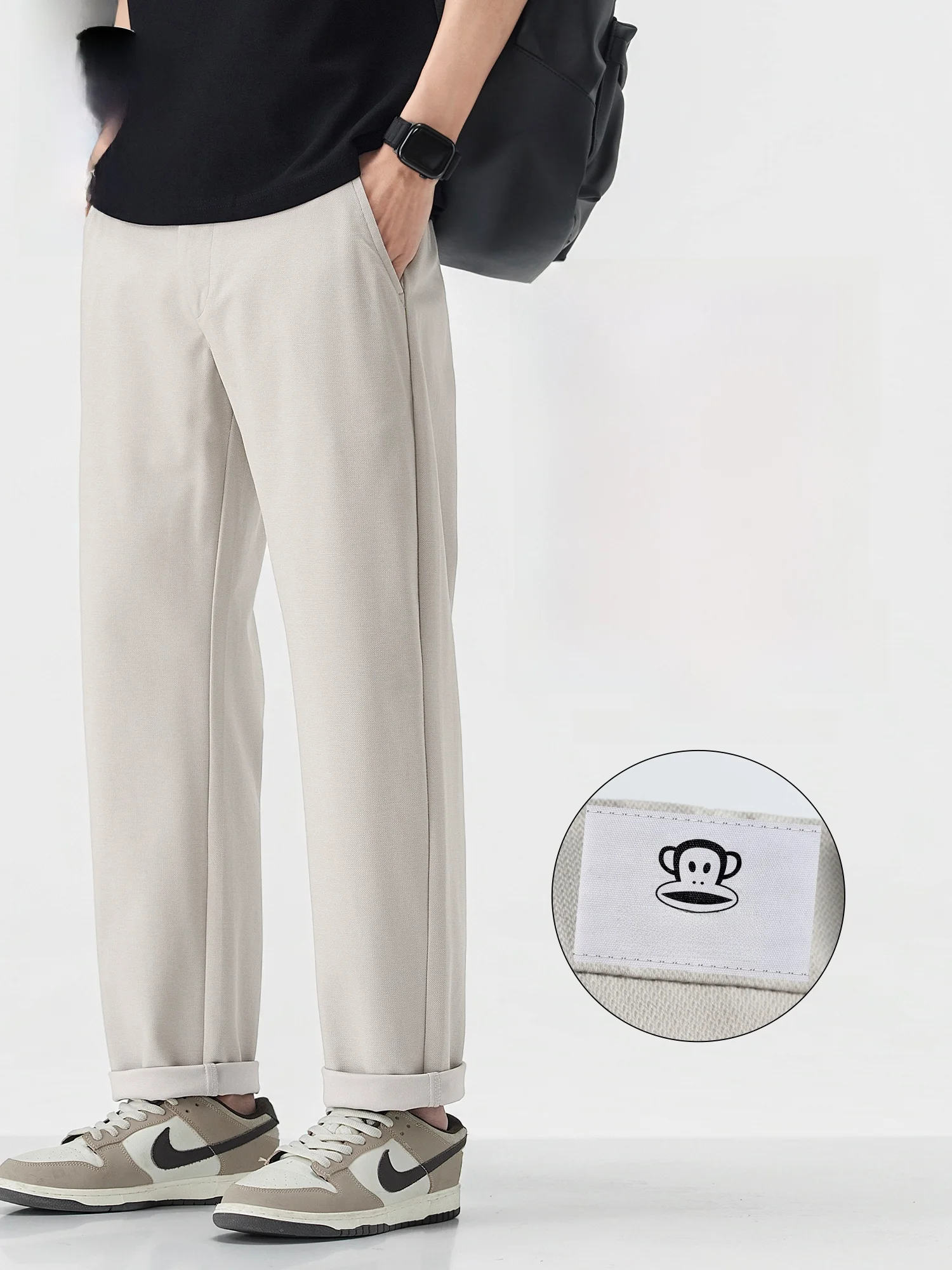 

PaulFrank Spring 2026 Men's Loose Straight Leg Casual Pants Wide Leg Drapey Comfortable American Sle Youthful Energy