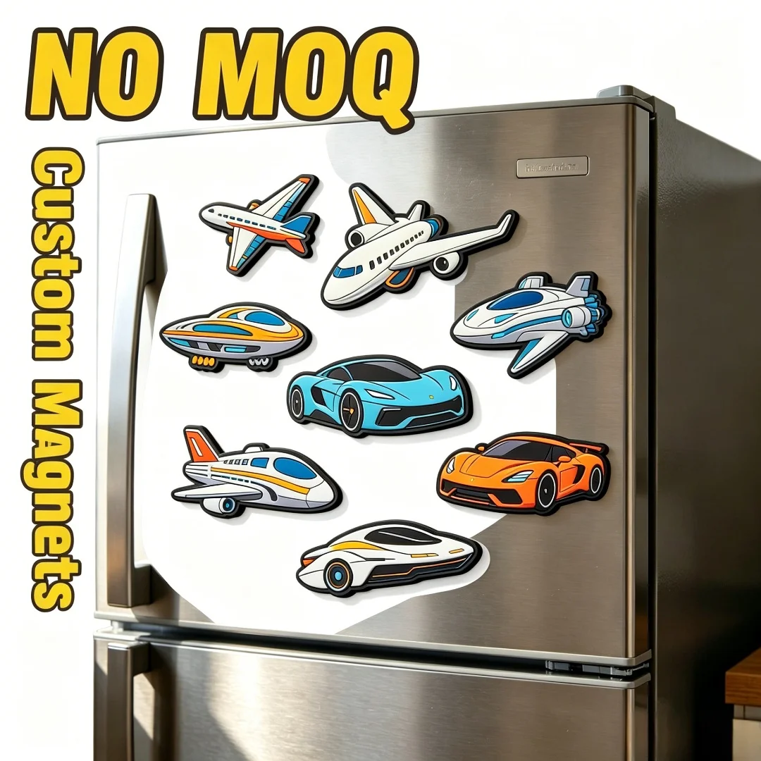 Custom Vehicle Fridge Magnets Airplane Spaceship Sports Car PVC Refrigerator Magnets Kids Room Decor