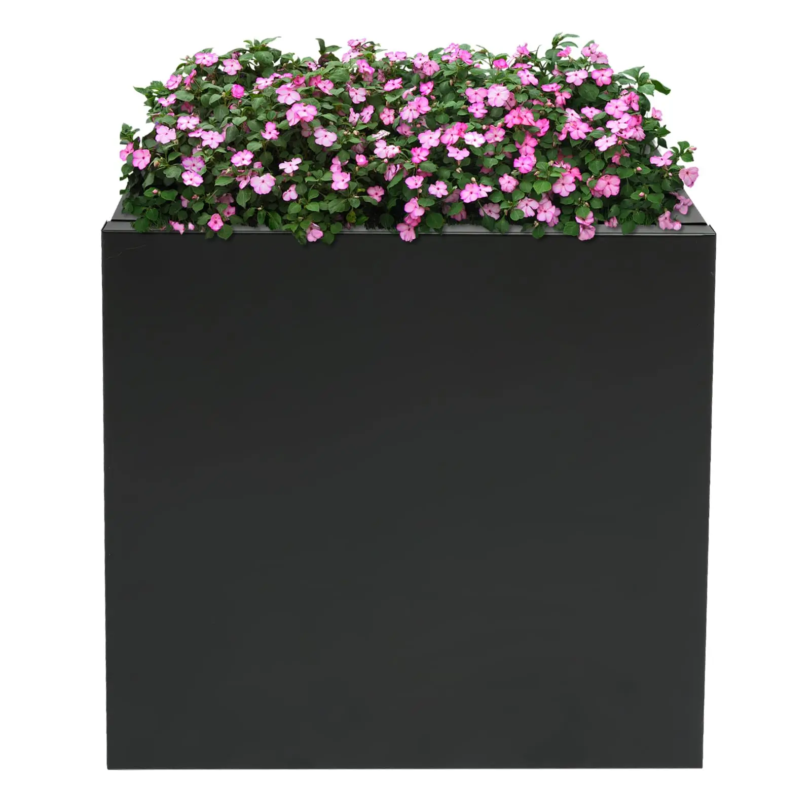 

16~32inch Steel Planter Square Outdoor Planters Box Indoor Metal Large Planters Cube, Heavy Duty Flower Pot Modern for Commercia
