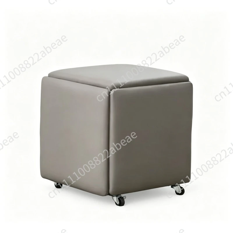 For Saving Design Furniture Modern Apartment Upcycle Home Decor Smart Cube 5 in 1 Folding Metal Ottoman Stool With Wheels^