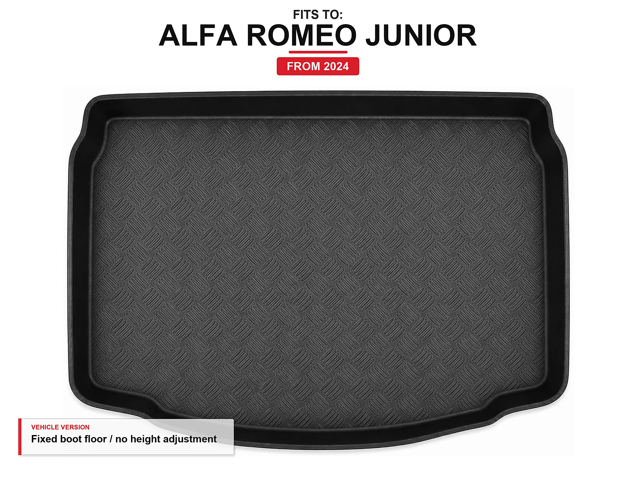 Kofferbakmat met rand voor: Alfa Romeo Junior 2024- Zonder hoogteverstelling