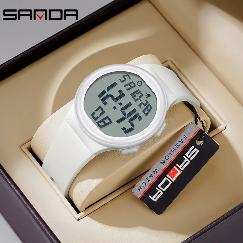 

Sanda 2151 large screen microcontroller electronic watch night light waterproof trend Korean version men's and women's watch