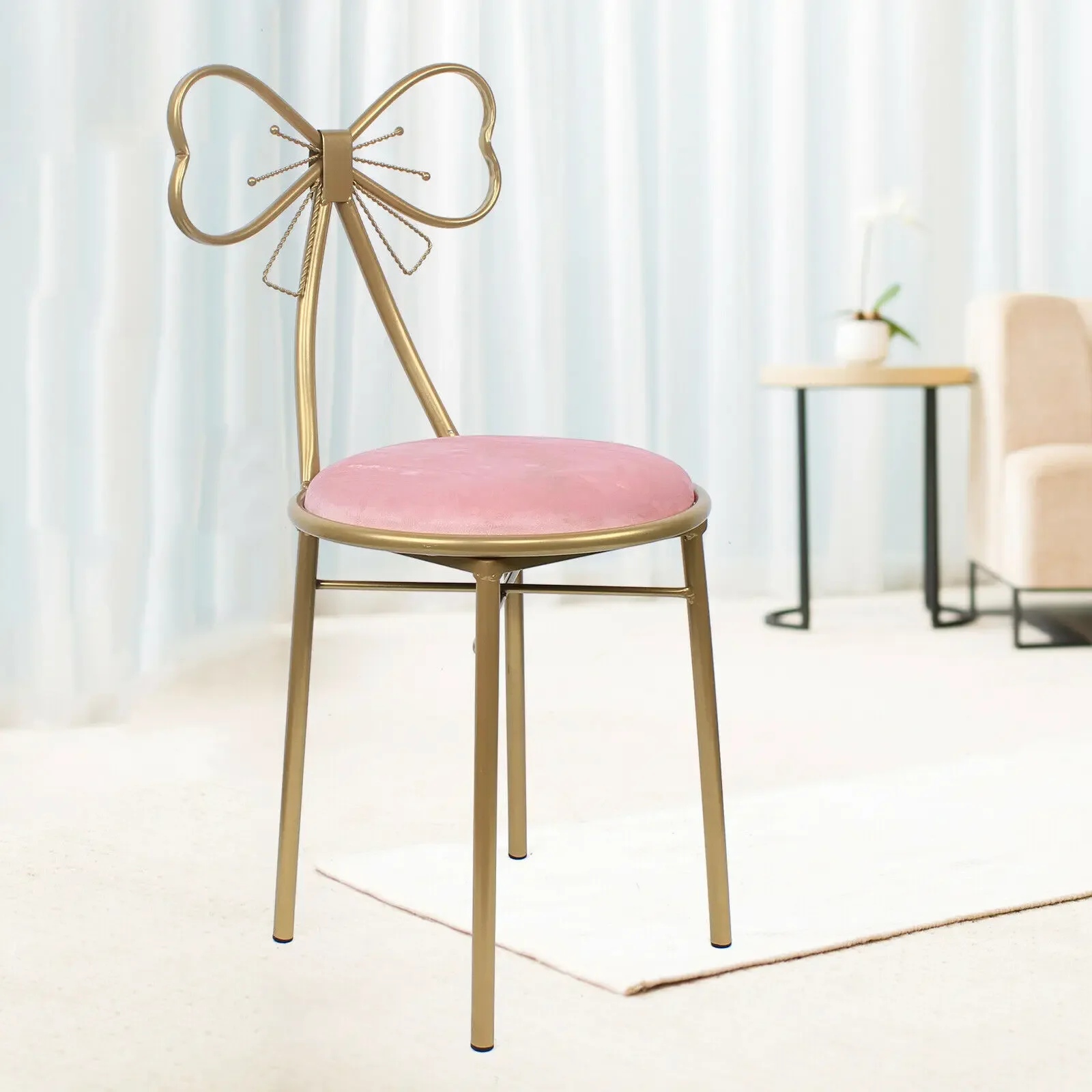 

Pink High Chair Dining Chair Suitable For Dining Tables And Bars Luxury Chairs Foldable Stool Hotels Chairs Design Decor