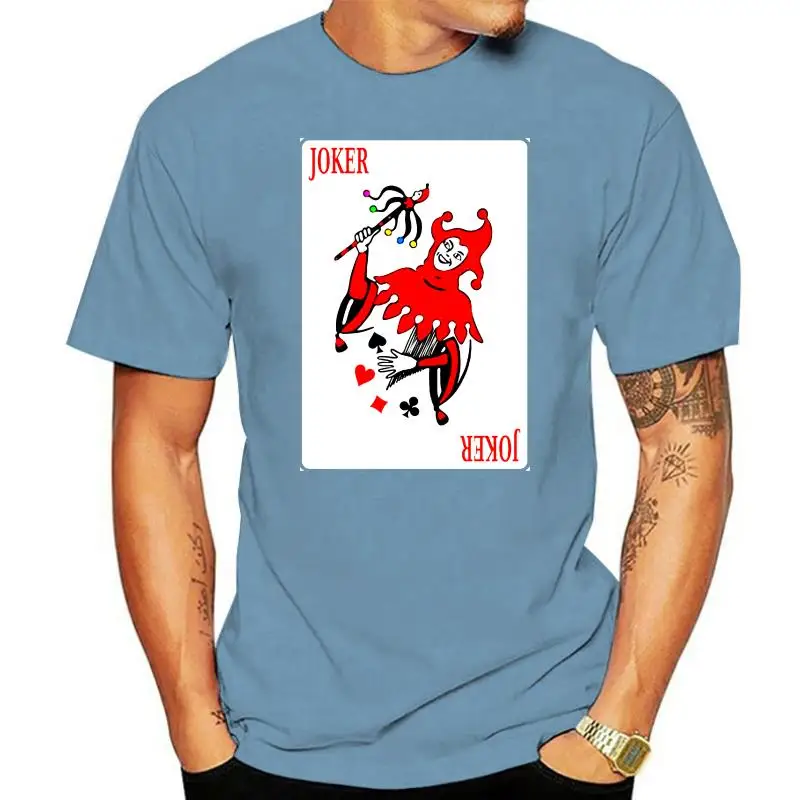 Vintage Joker Playing Cards Men T- Shirt Design Costume