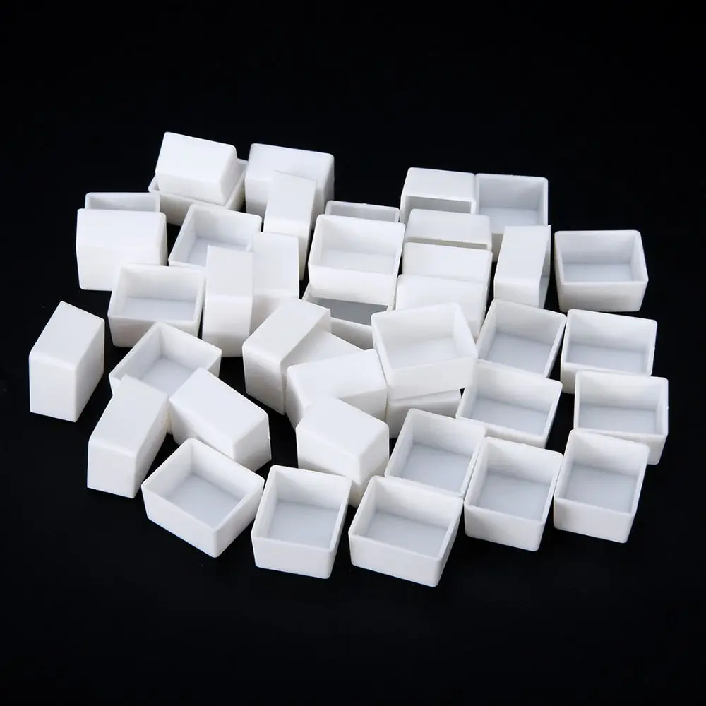 จานสีสำหรับวาดภาพแบบตะแกรงรูปวาดสีน้ำอุปกรณ์ศิลปะถาดพลาสติกสีขาวล้วน6/12/24/48ชิ้น