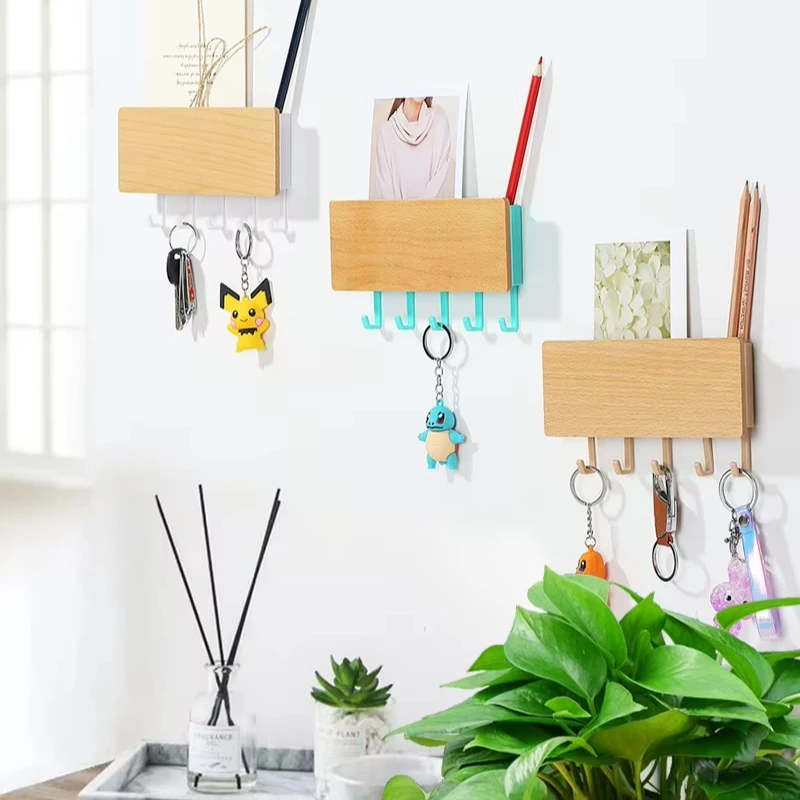

Home Wall Hook Storage Rack Vintage Key Wooden Hanger Hallway Home Decorative Bedroom Door Vintage Hooks Organization