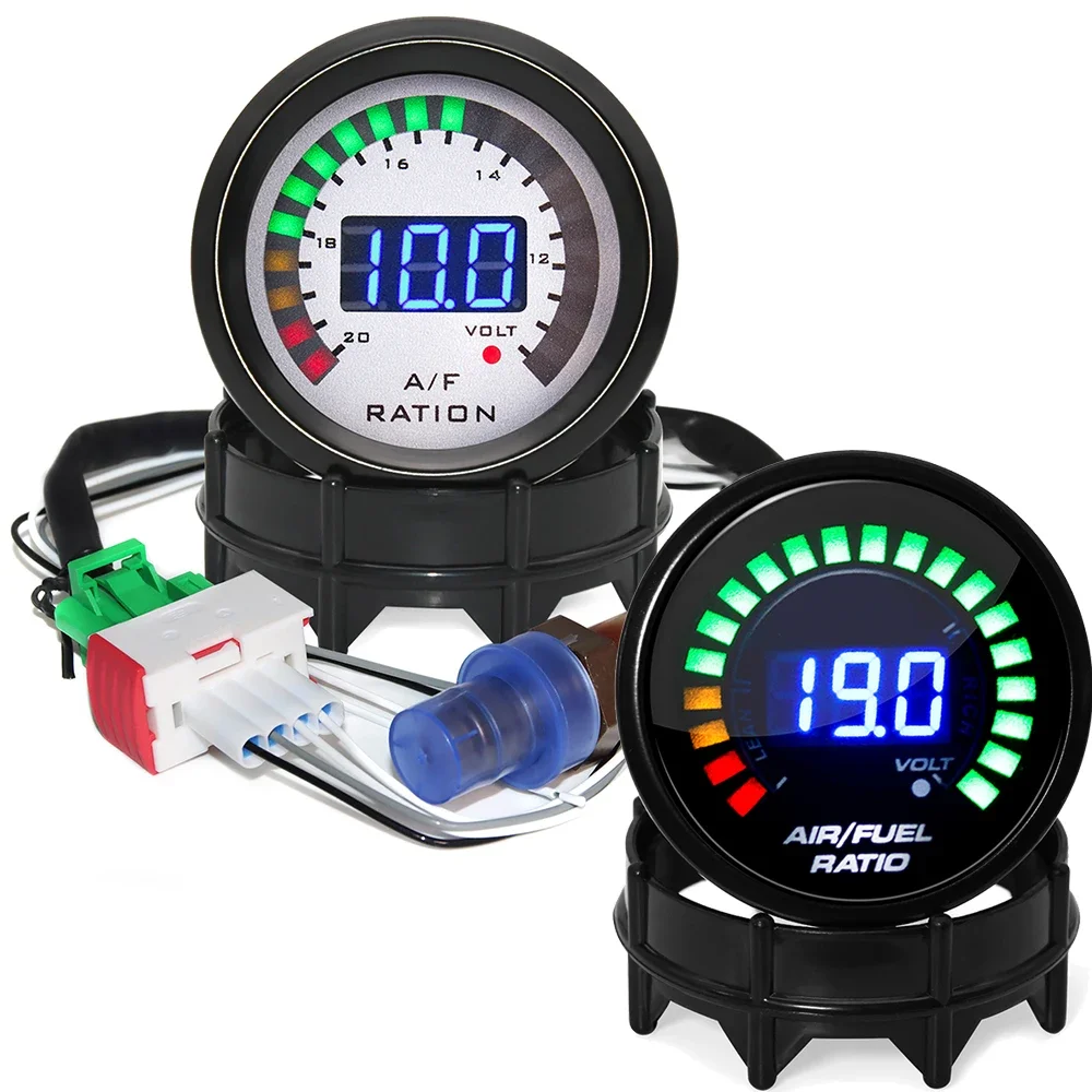 2 in 1 Meter Voltage  Digital Air Fuel Ratio Gauge  for 12V Car Voltmeter  with Narrowband O2 Oxygen Sensor Car Gauge AFR Gauge